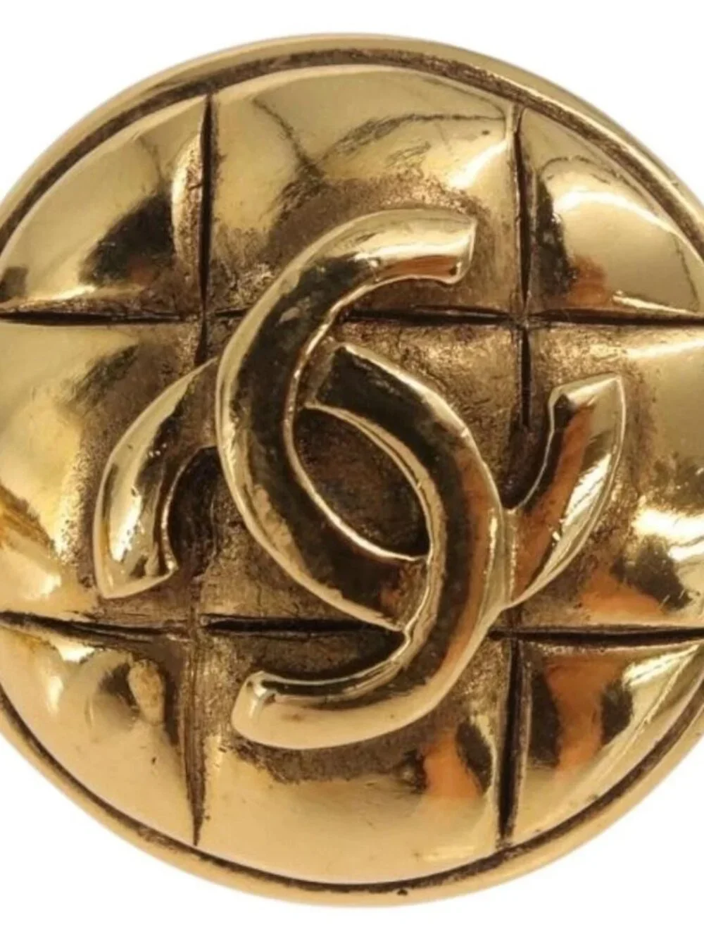 CHANEL Earring metal Gold Tone CC Auth 184007V